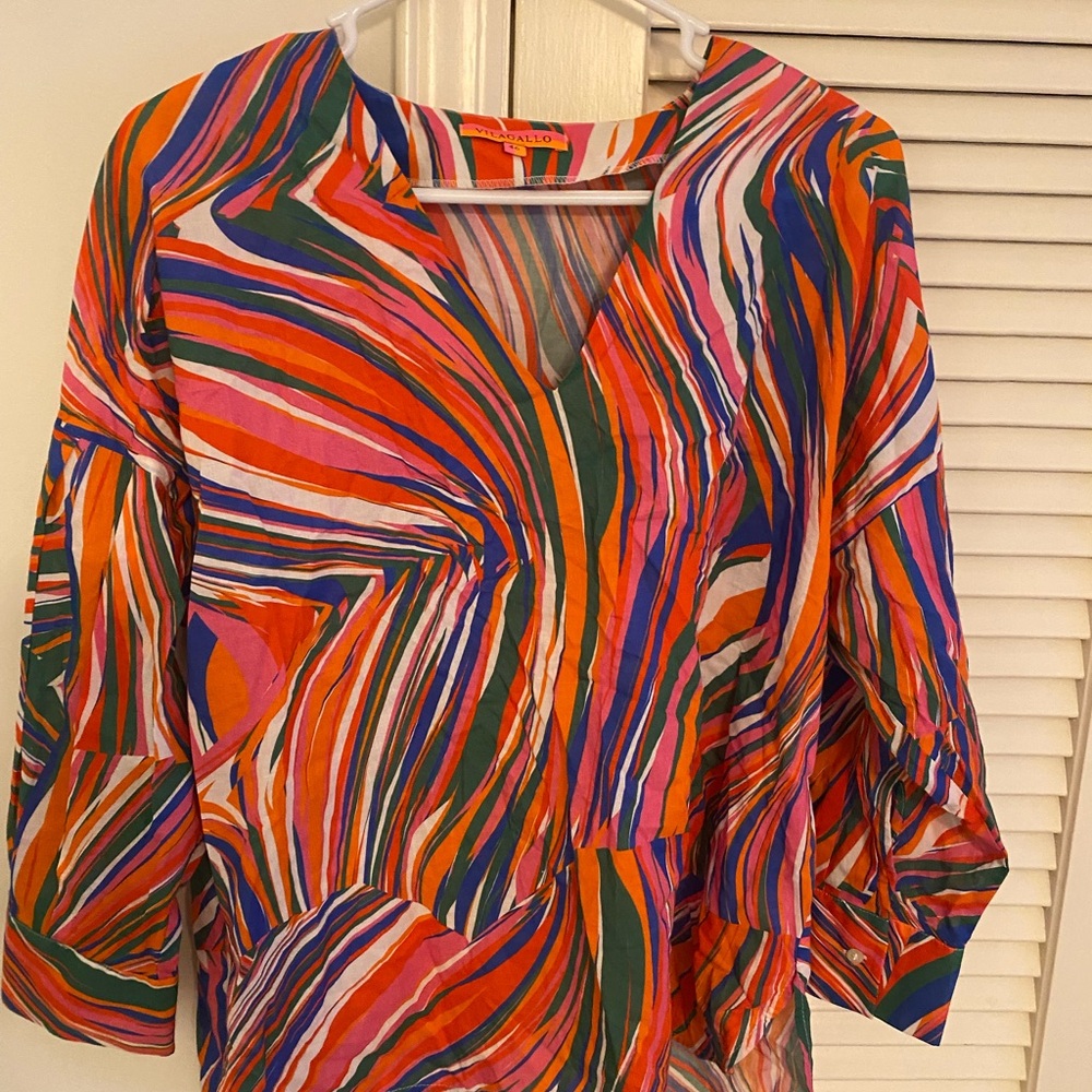 Vilagallo Multicolor Abstract Blouse